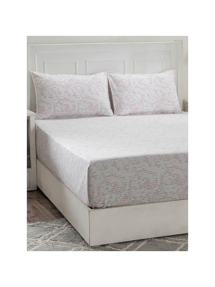 Maspar Cotton Geometric Print Bed Sheet with 2 Pillow Case-image-8