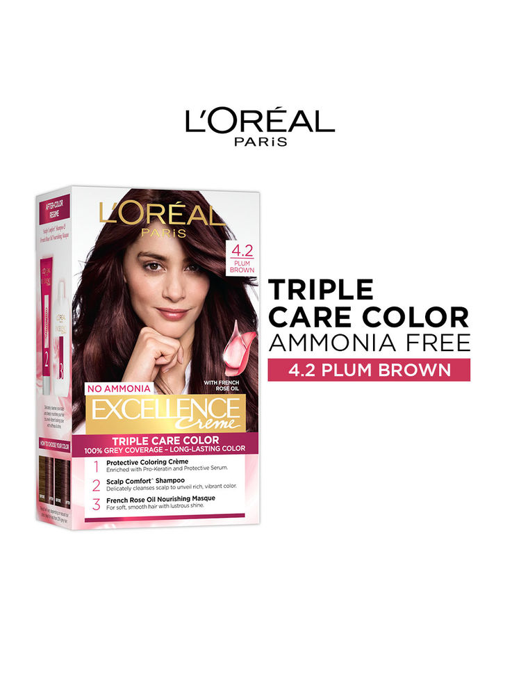 L'Oreal Paris Excellence Creme Hair Color - 4.2 Plum Brown-picture-19