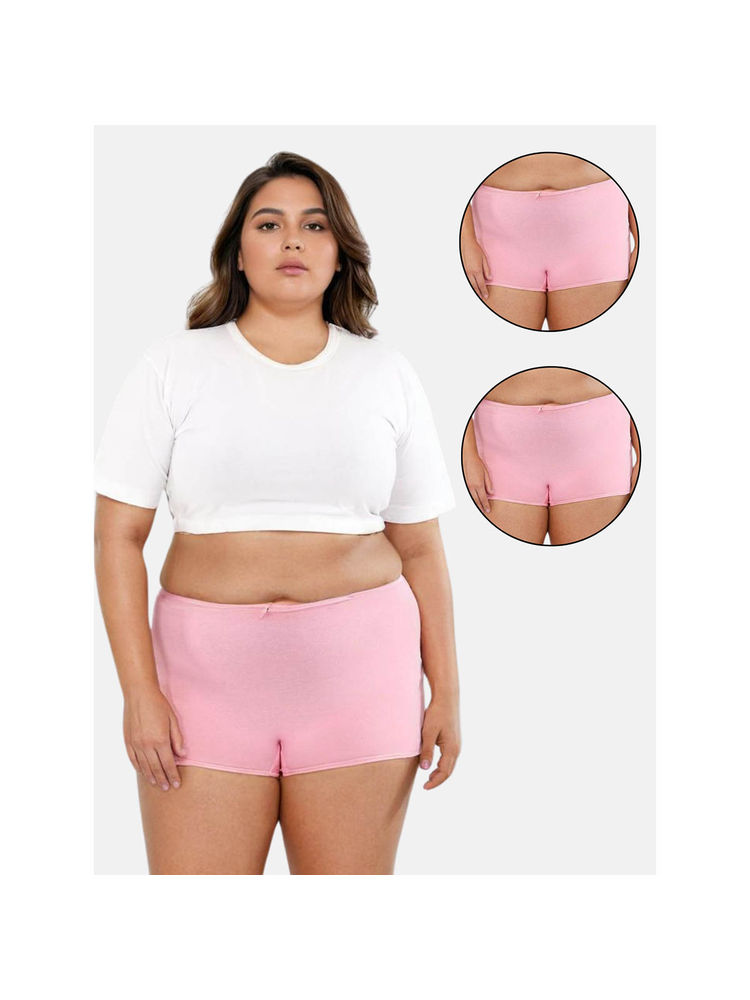 Adira Pink Brzee Plus Size Boyshorts (Pack of 3)-picture-15
