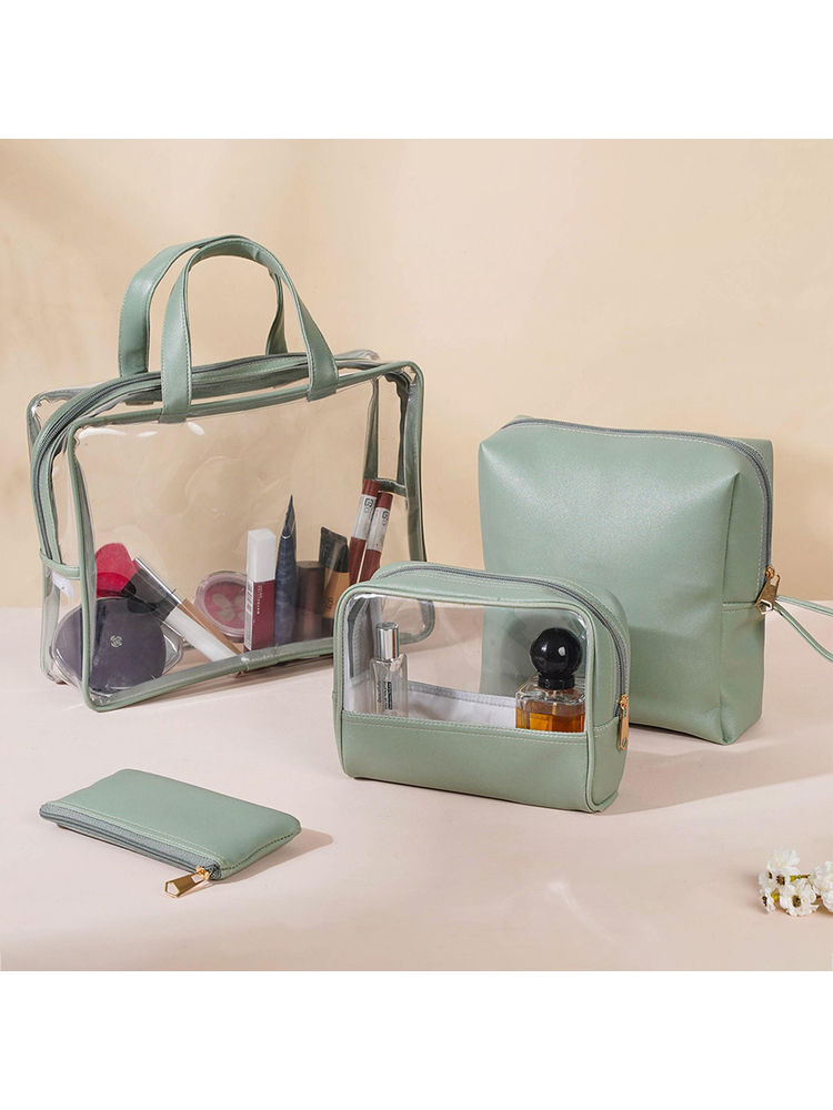 Nestasia Set of 4 Green Multi-Utility Organiser Pouches for Men & Women