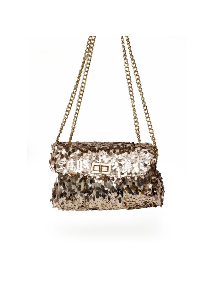 SG By Sonia Gulrajani Rose Gold Sequin Trish Sling Bag-image-2