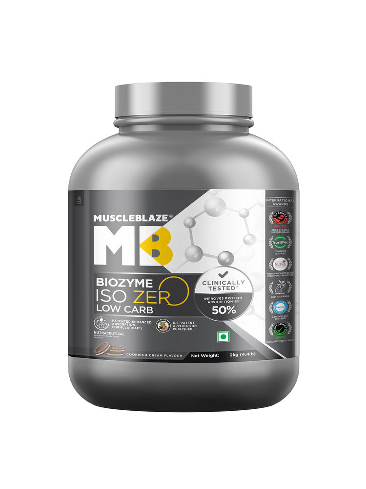 Muscleblaze Biozyme Iso-Zero Low Carb, 100% Pure Isolate With Us Patent Filed Eaf - Cookies & Cream-image-22