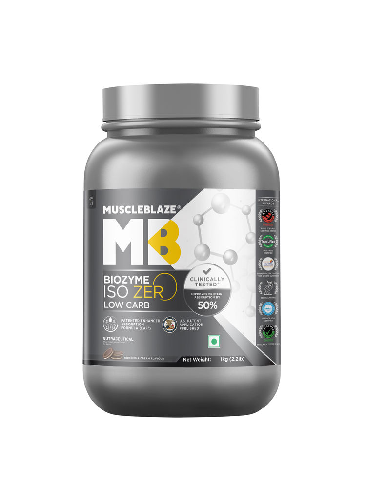 MuscleBlaze Biozyme Iso-Zero Low Carb 100% Pure Whey Protein Isolate - Cookies & Cream-picture-12