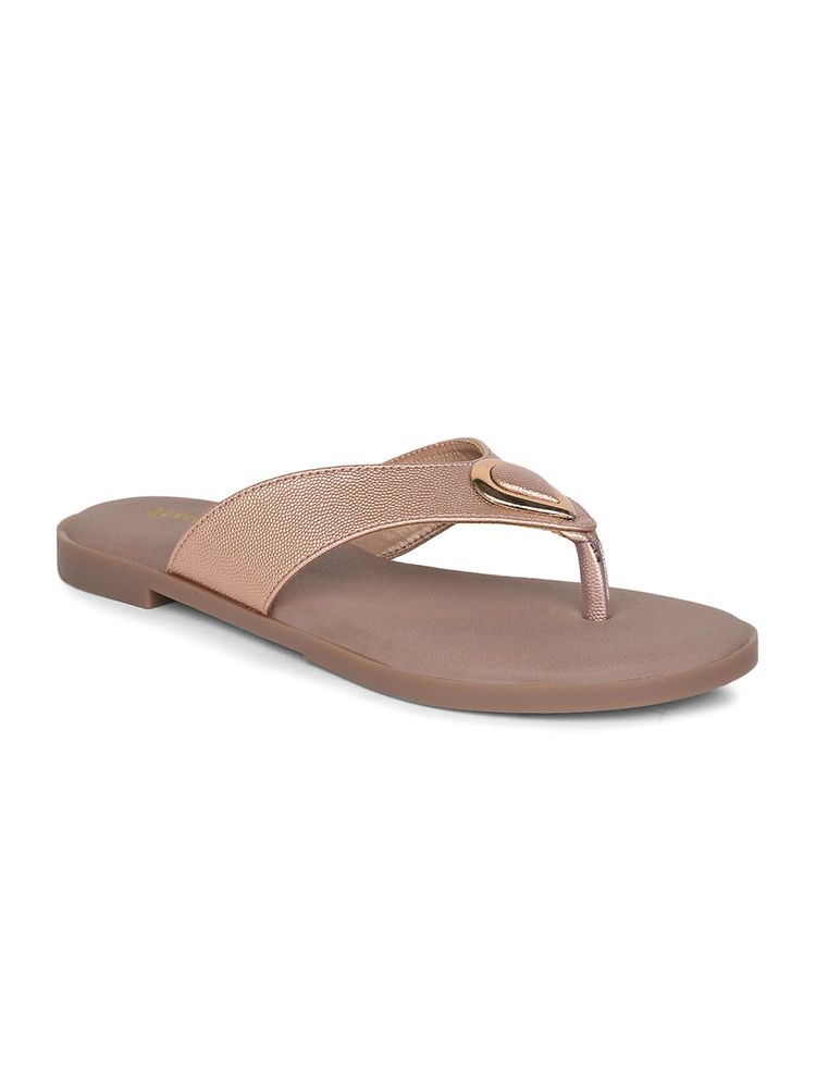 Bata Women Gold Synthetic Flats-picture-12
