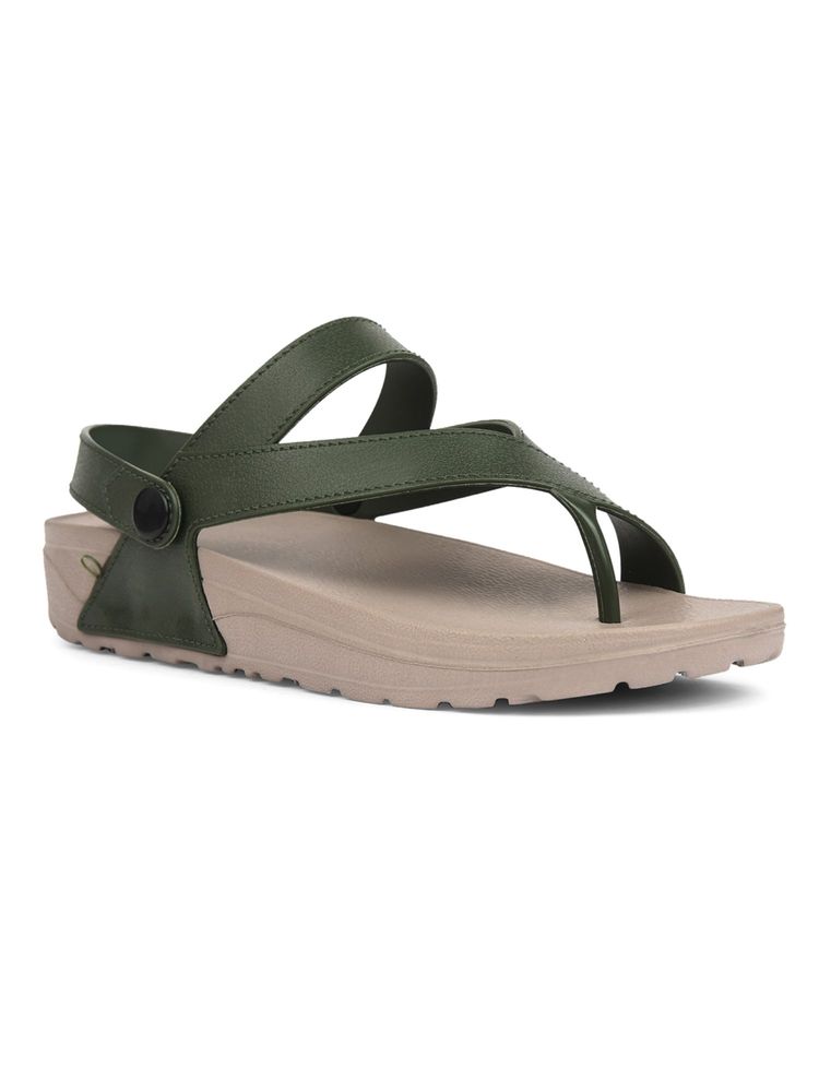 Bata Women Olive Plastic Sandals-picture-10