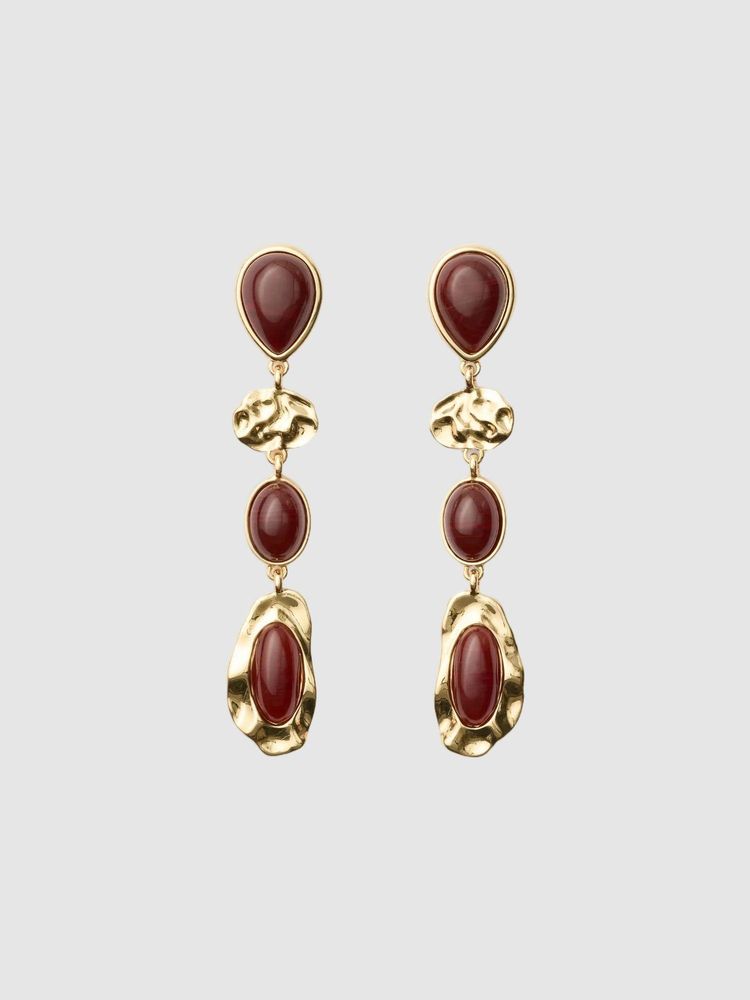 Forever New Signature Willow Stone Maroon Drop Earring-picture-25
