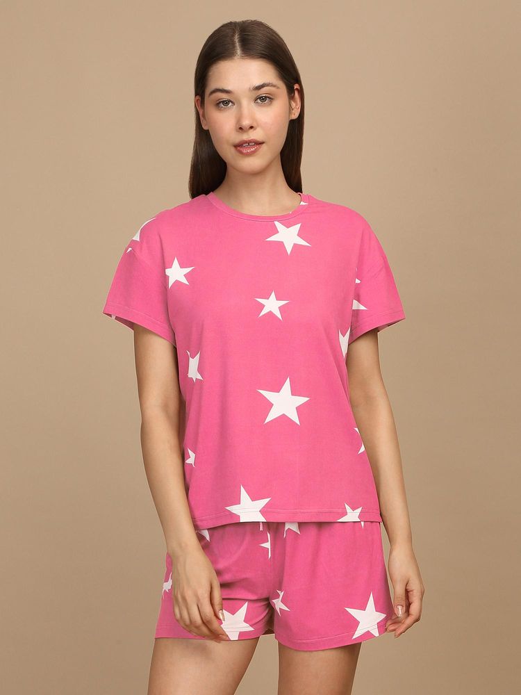 Sweet Dreams Women Printed Short and T-shirt - Pink-picture-18