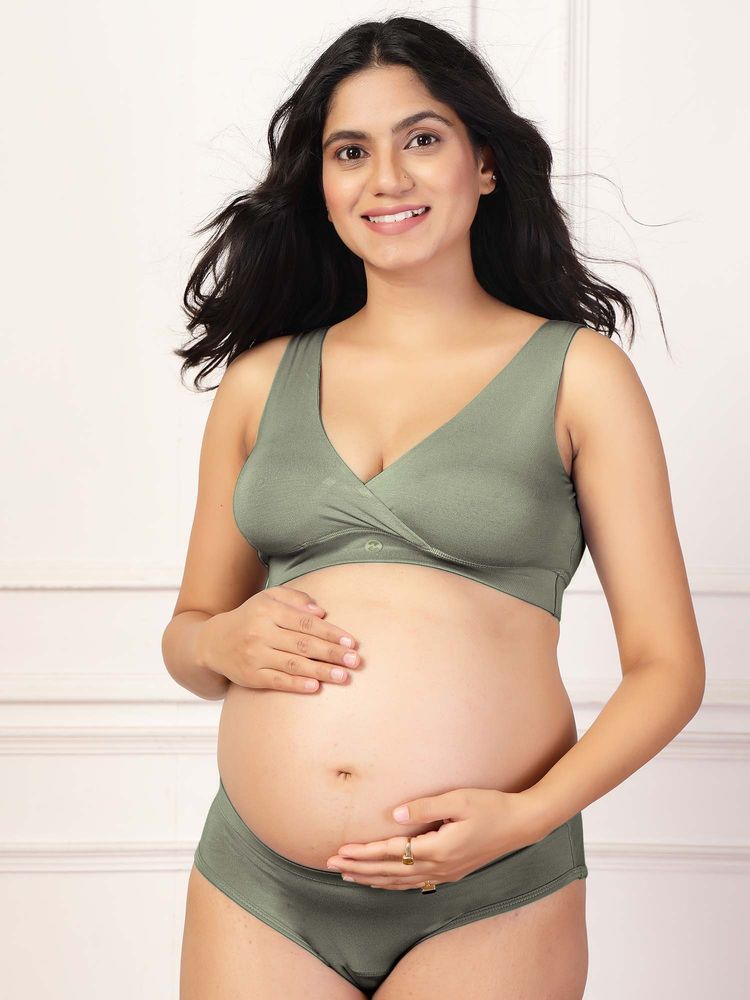 Zelena Green Modal Maternity Nursing Bra-picture-22