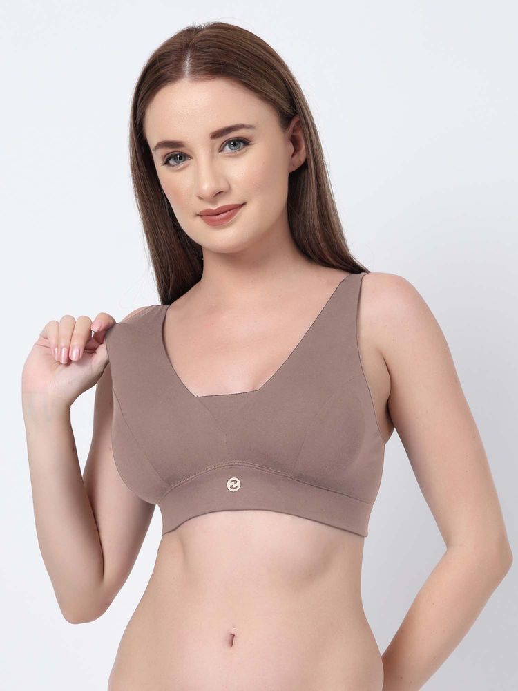 Zelena Brown Modal Maternity Nursing Bra-image-1