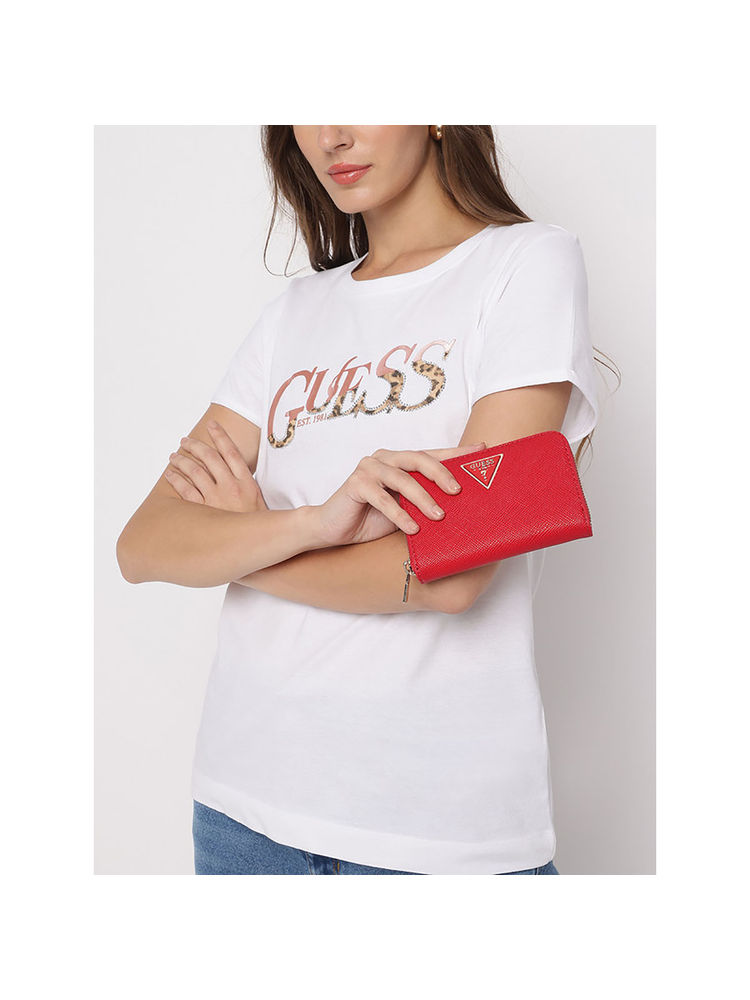 guess fashion Guess Red Textured Laurel Zip Around Wallet-picture-23