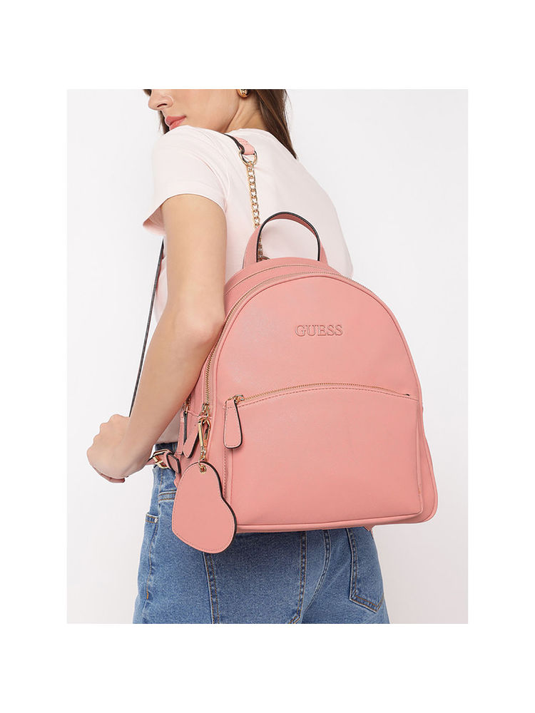 Guess Peach Solid Copper Hill Backpack-image-45