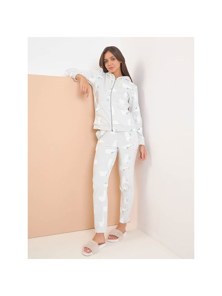 Sweet Dreams Women Printed Tracksuit Grey (Set of 2)-picture-16