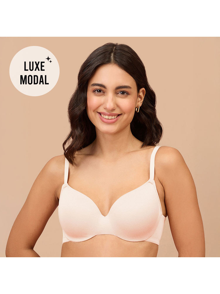 Nykd by Nykaa Super Soft Luxe Modal Padded Cushioned Wire T-Shirt Bra NYB218 Nude-picture-17