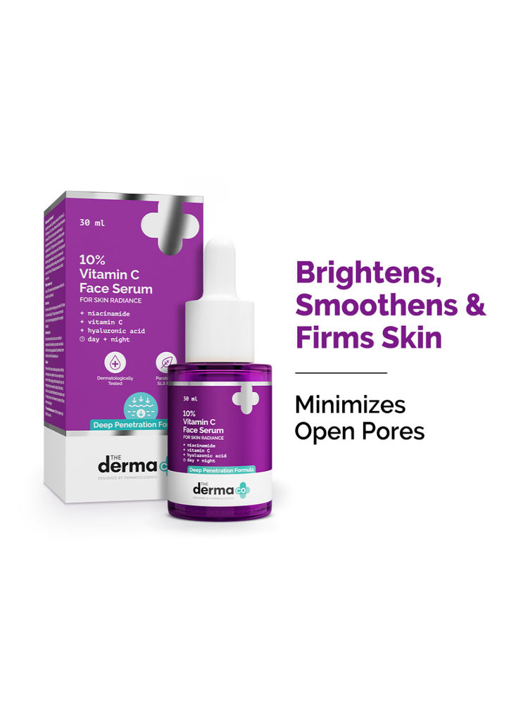 The Derma Co 10% Vitamin C Face Serum Reduces Pigmentation & Glowing Skin For All Skin Types