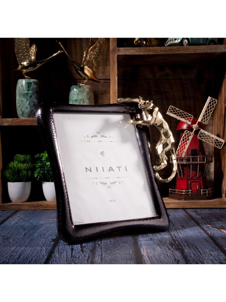 Gibox Feline Nickel Finished Hammered Aluminium Metal Photo Frame-image-12