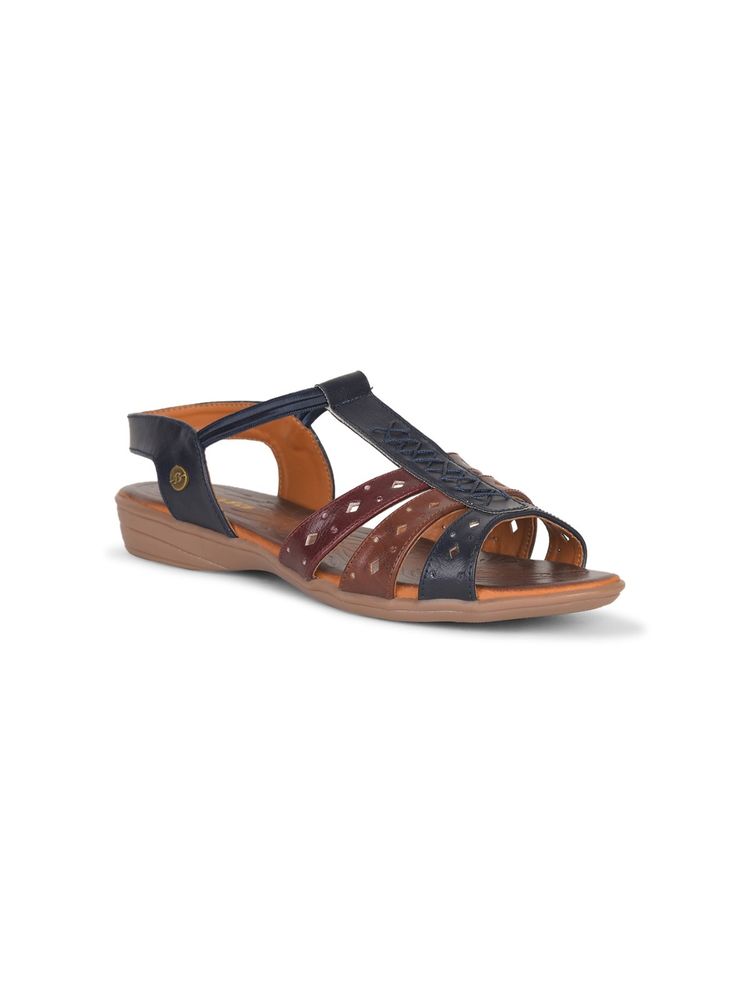 Bata Women Slip On Navy Blue Sandals-picture-44