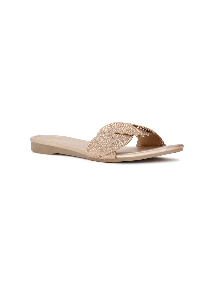 Bata Women Slip On Rose Gold Flats-picture-18