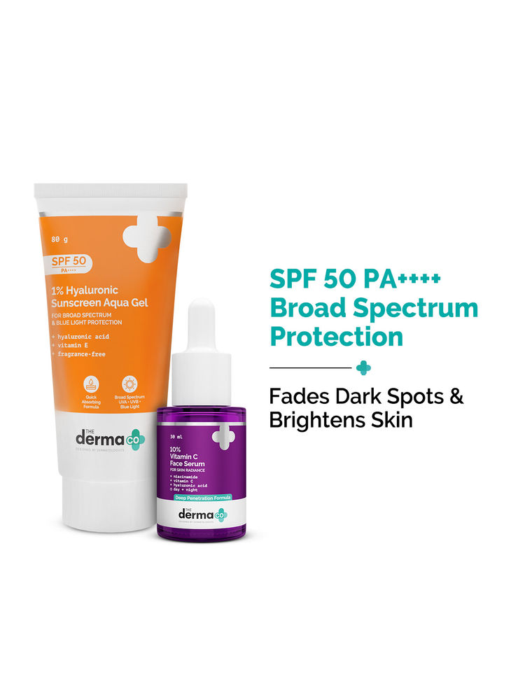 The Derma Co Hyaluronic Sunscreen & Vitamin C Serum Combo SPF 50+ for All Skin Types, Glowing Skin-picture-11