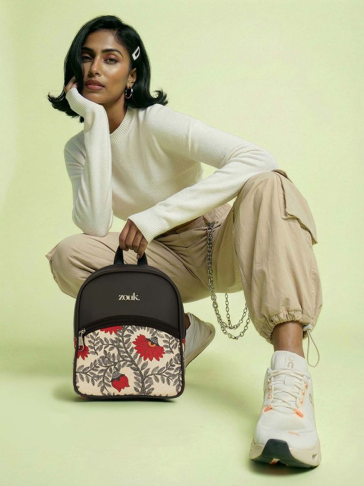Zouk Wimen Beige Nawabi Couture Dalila Mini Backpack-picture-13