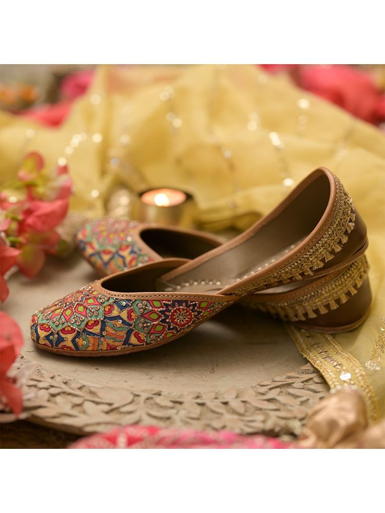 Coral Haze Multi Colored Mandala Print Juttis-image-23