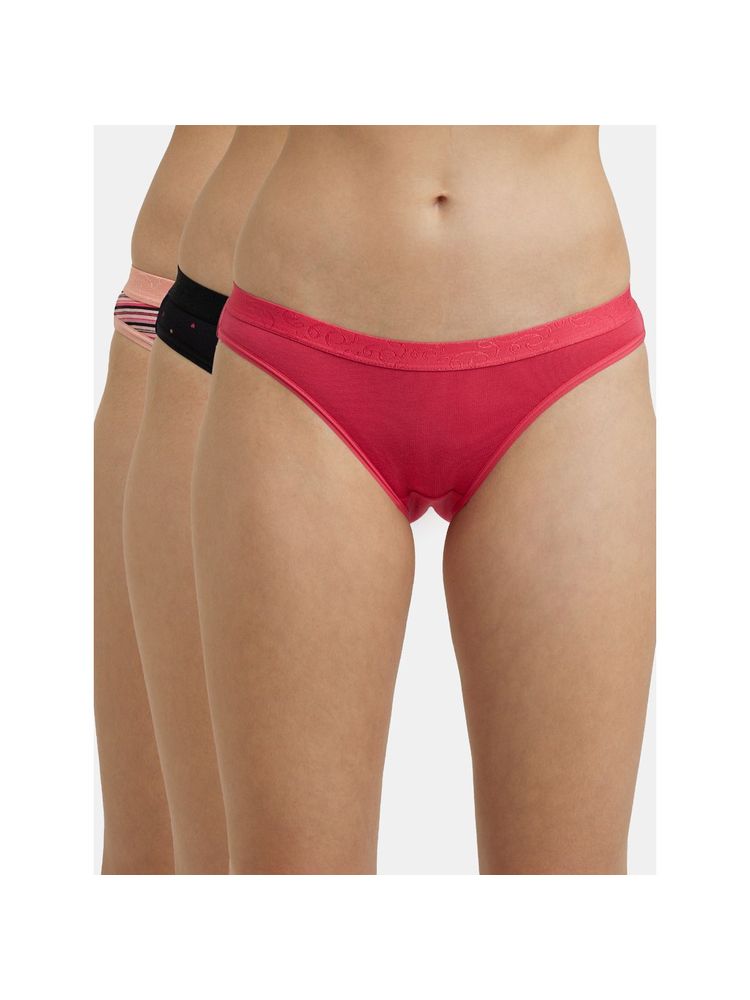 Jockey 3005 Women Medium Coverage Cotton Elastane Bikini - Assorted Colors (Pack of 3)-picture-42