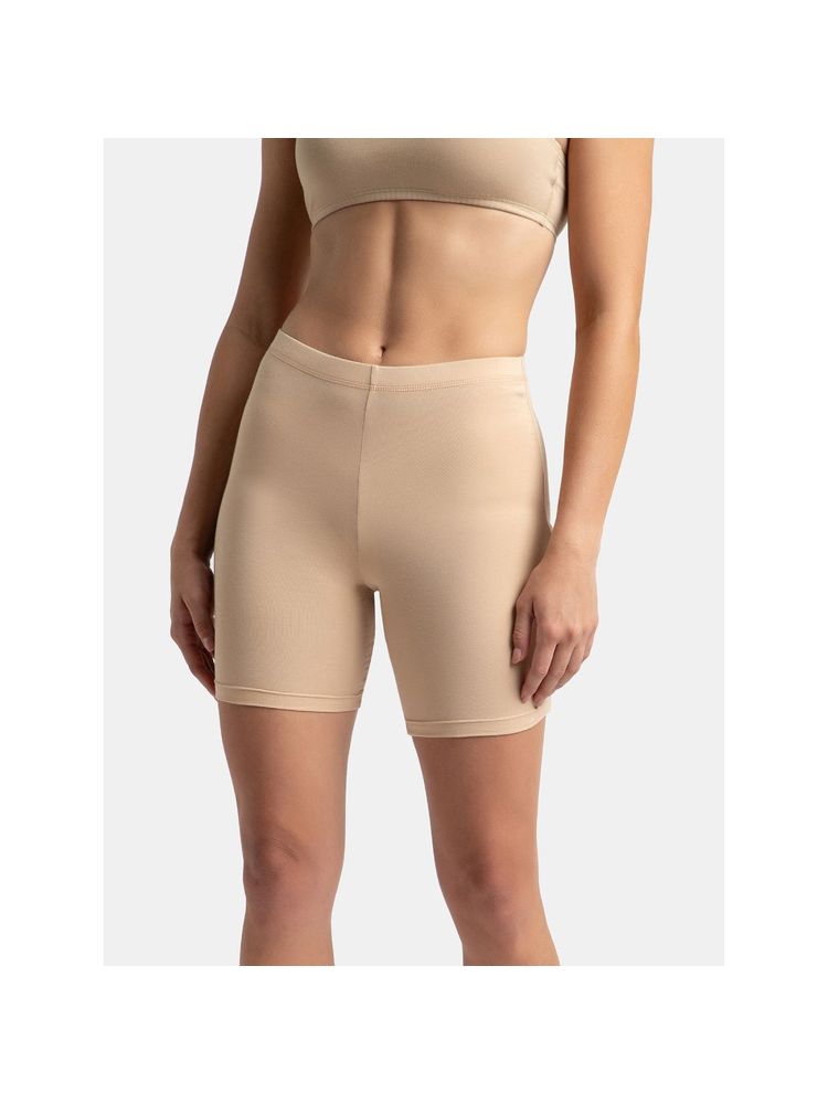 Jockey 1529 Women High Coverage Super Combed Cotton Elastane Shorties - Skin