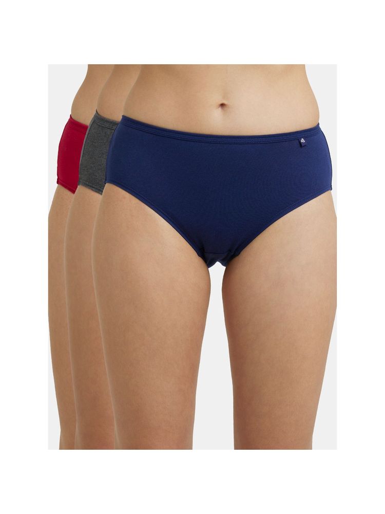 Jockey 1406 Women High Coverage Super Combed Cotton Hipster-Dark Assorted (Pack of 3)-picture-35