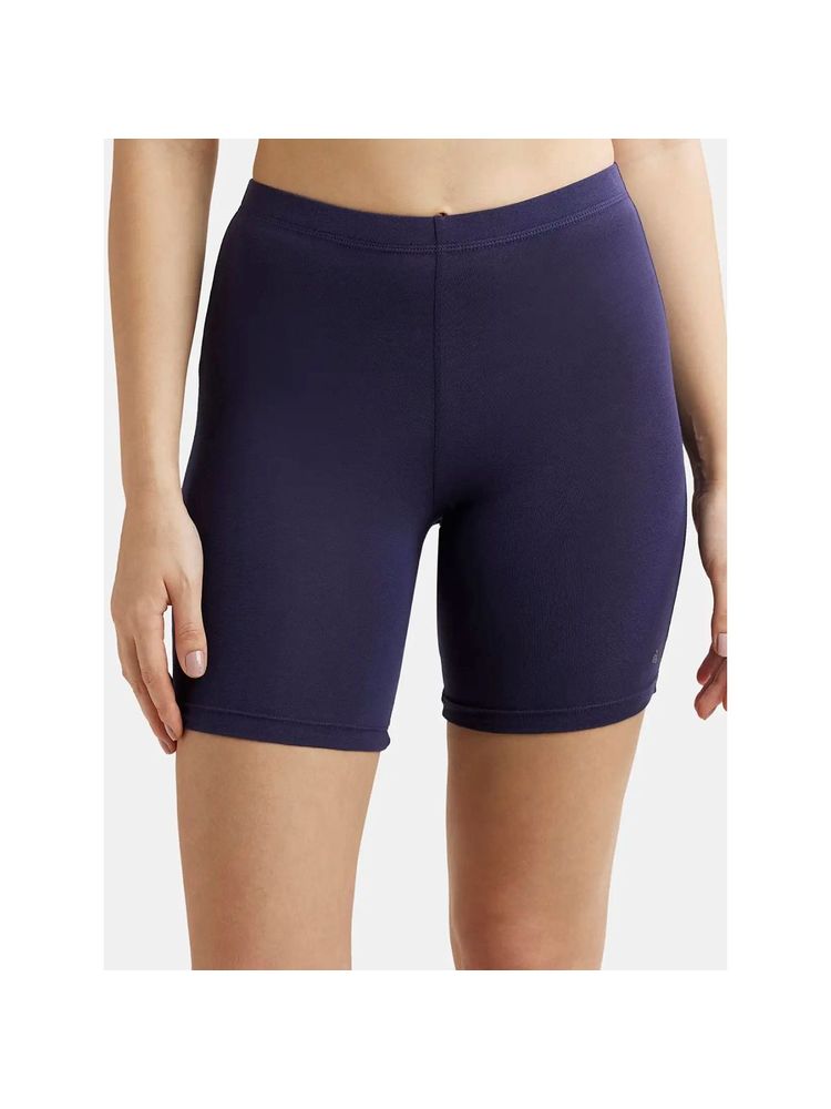 Jockey 1529 Women High Coverage Super Combed Cotton Elastane Shorties - Classic Navy-picture-13