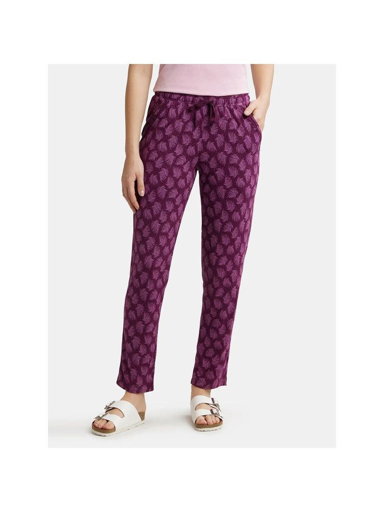 Jockey RX09 Women Micro Modal Cotton Printed Pyjama - Purple Wine Assorted Prints-picture-21