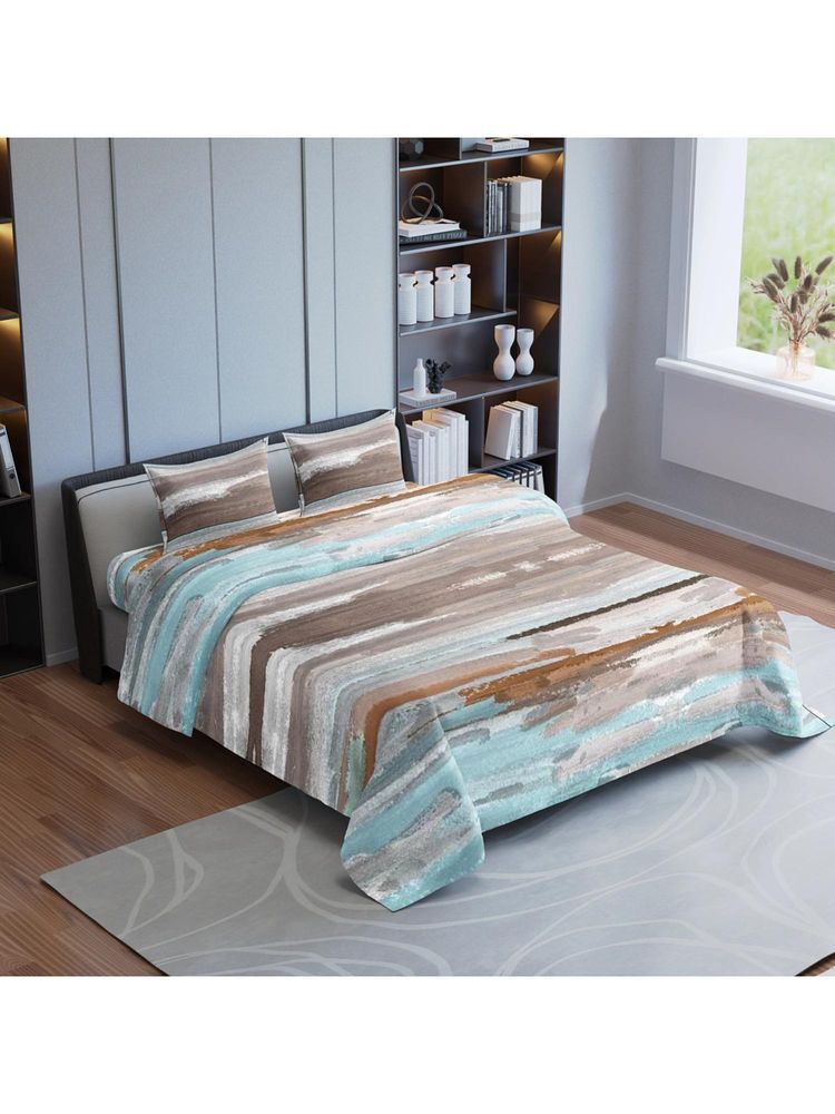 Synergized Cotton Celestial Sky Luxurious King Percale Bedsheet 225Tc with 2 Pillow Covers-image-6