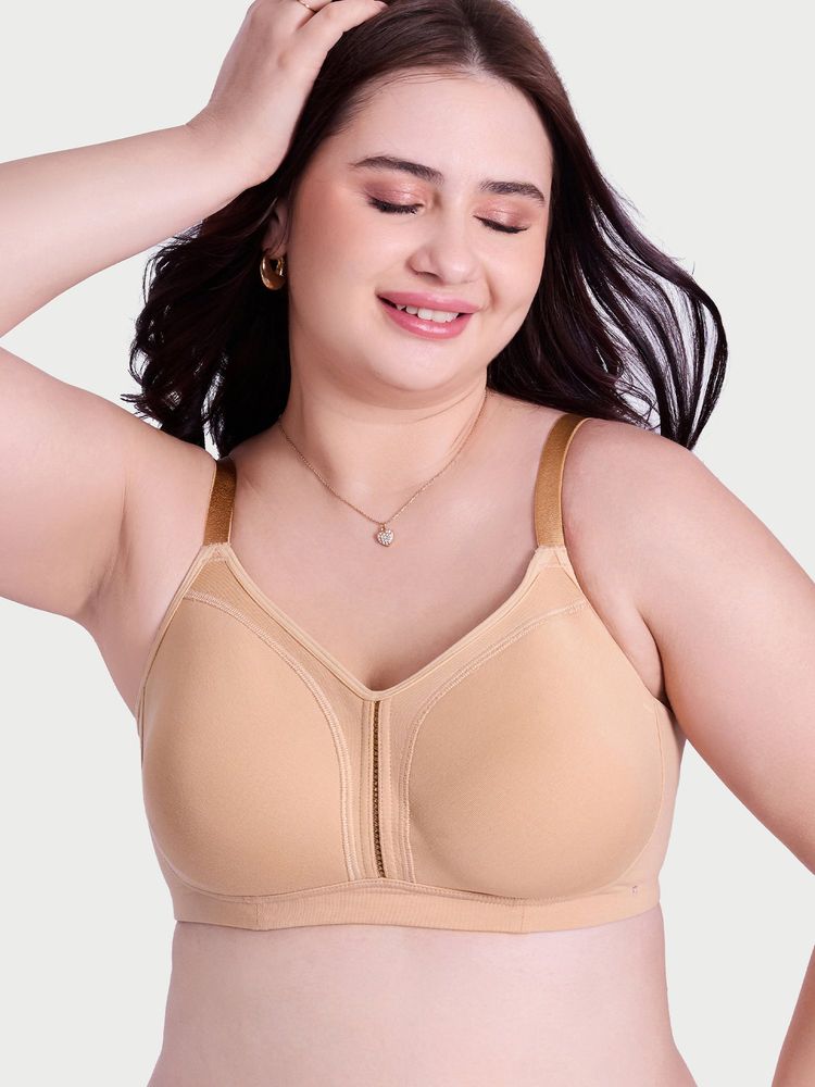 Enamor Beige Jiggle Control Full Support Everyday Bra-picture-18