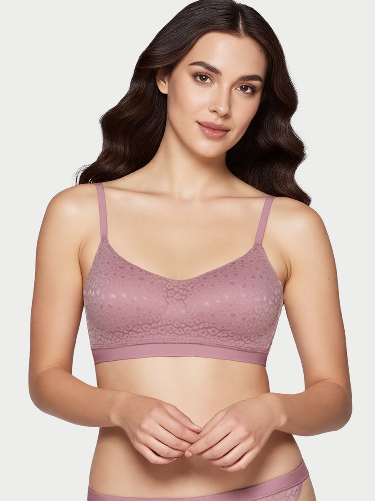 Enamor Lit Balconette Padded, Wire-Free Lace Jacquard On Cups Bra-picture-25