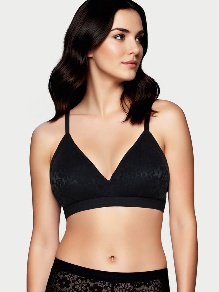 Enamor Black Plunge Cup Non-Wired Bra High Coverage Bra-picture-12