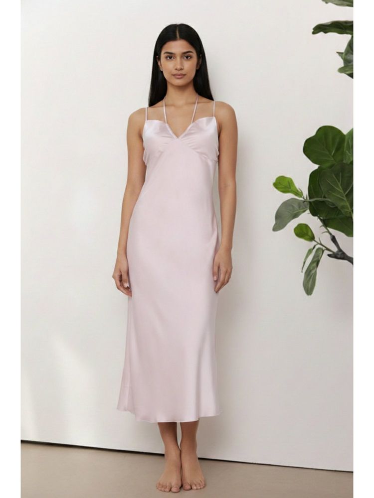 Zivame Pink Satin Night Dress-picture-19