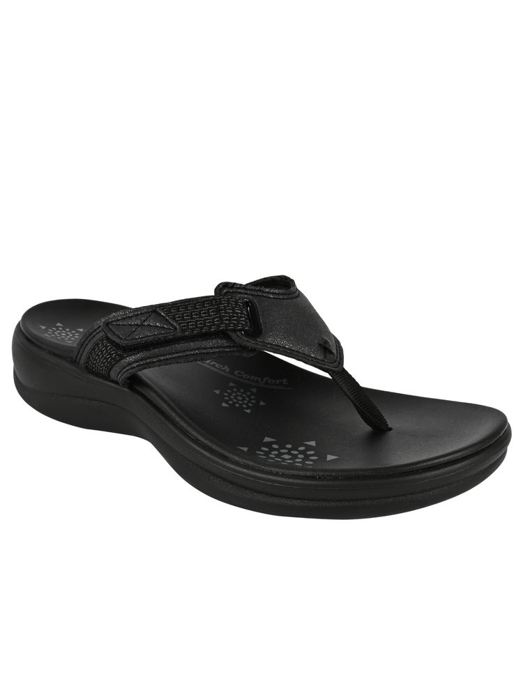 SKECHERS Black Textile Casual Women Flipflops-picture-12