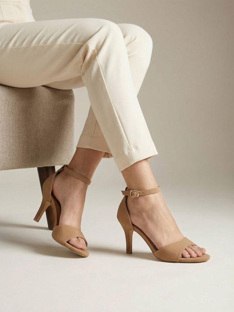 Chaal Chalan Beige Lycra Formal Women Heels-picture-19