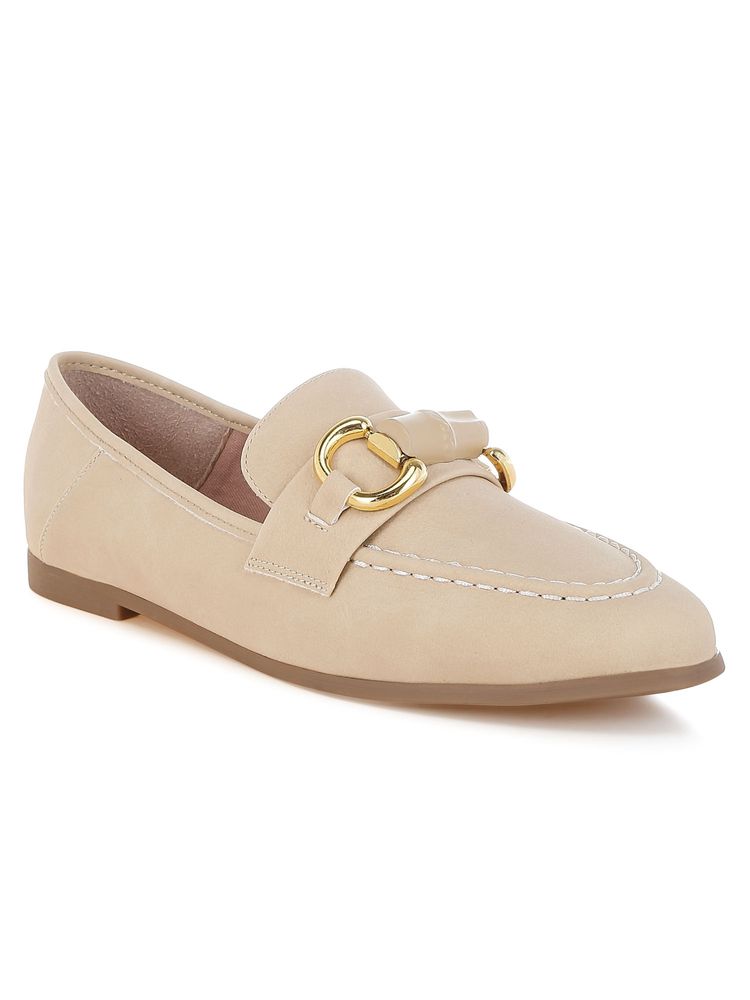 Rag & Co Beige PU Casual Women Loafers-image-27