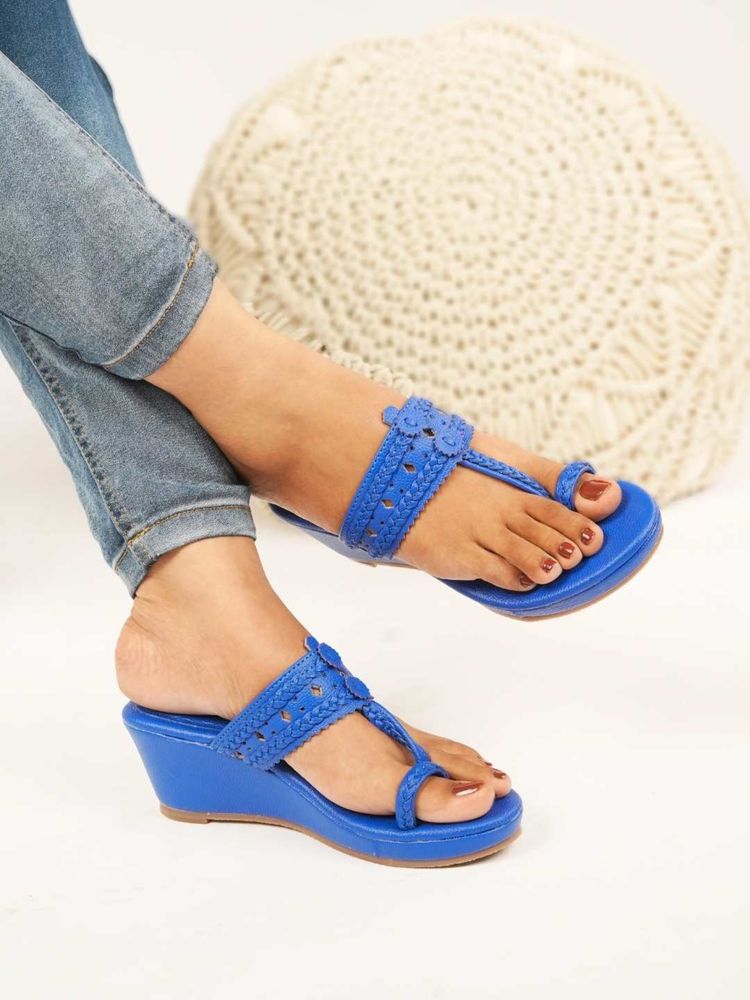 The Madras Trunk Blue Synthetic Casual Women Heels-image-26