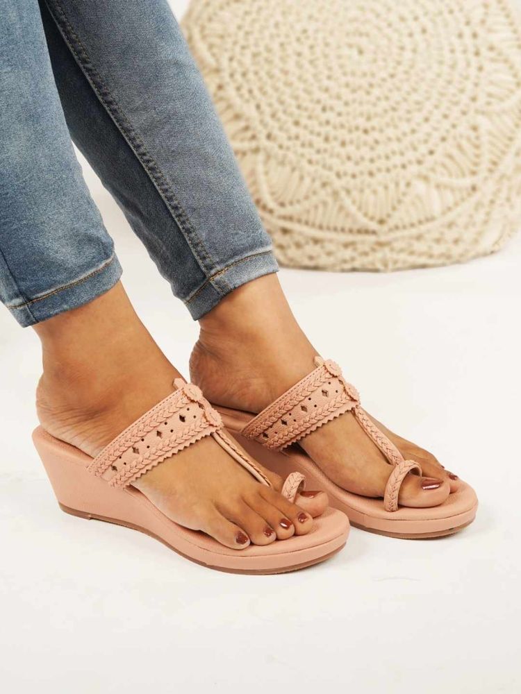The Madras Trunk Pink Synthetic Casual Women Heels-image-15