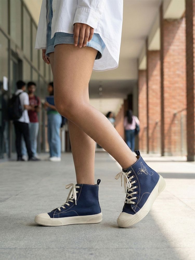 Yoho Blue Canvas Casual Women Sneakers-picture-12