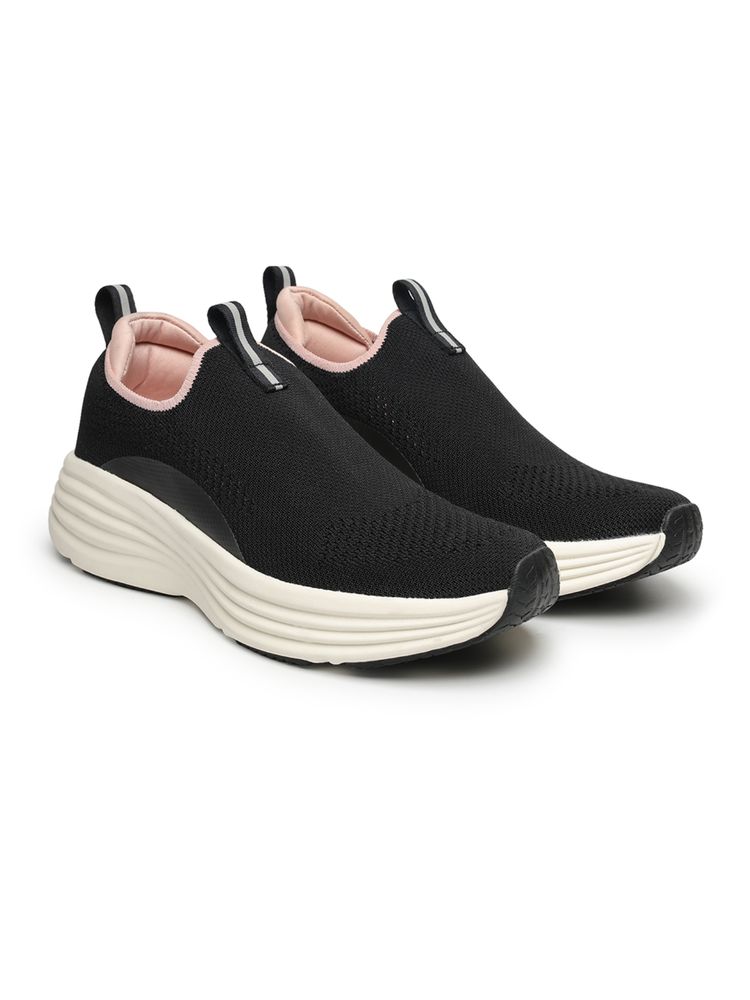 Yoho Black Knitted Casual Women Walking Shoes-picture-17