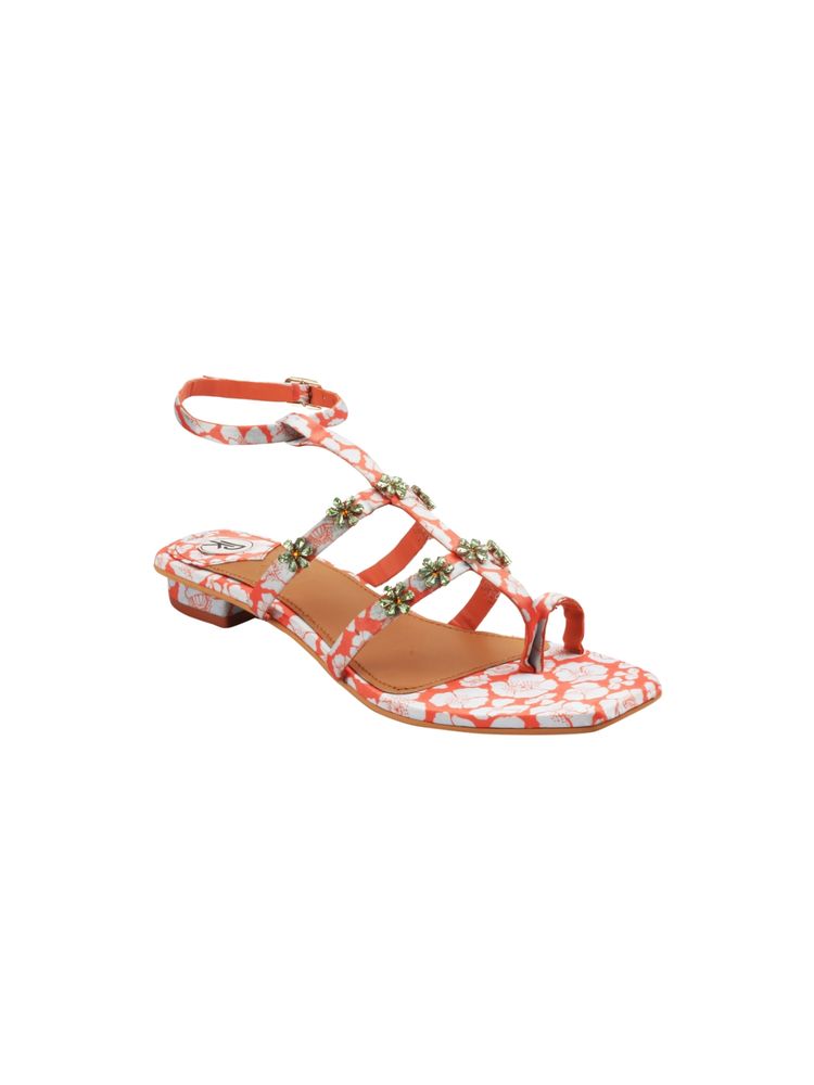 PREET KAUR Orange Embellished Poppy Sandals-image-26