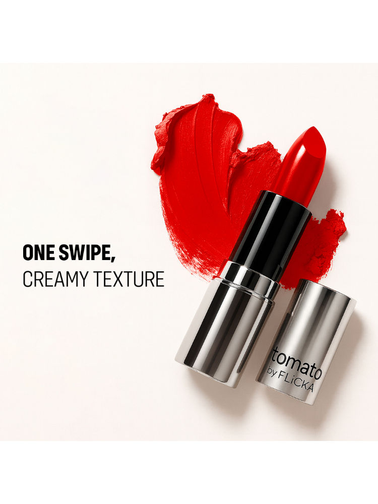 Flicka Tomato Bullet Lipstick Long Lasting Lightweight Intense Pigment Rich Matte Finish-picture-22