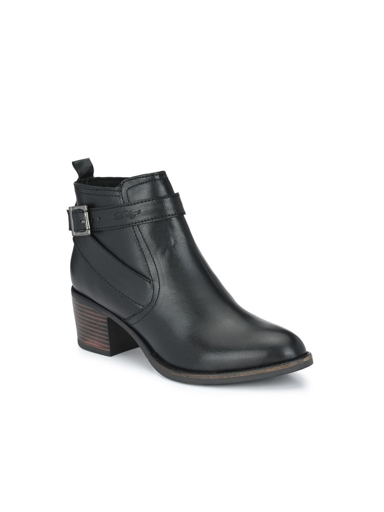 Delize Black Ankle Length Chelsea Boots-image-4