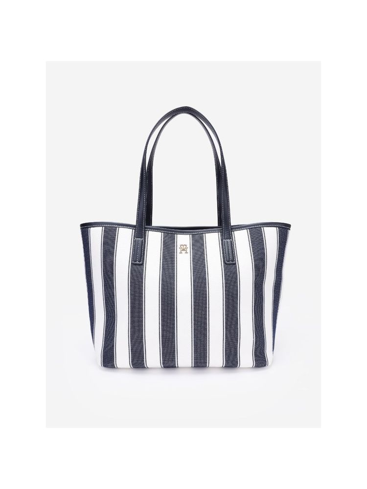 Tommy Hilfiger Striped Blue Polyester Tote Bag-image-33