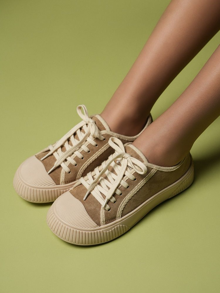 Theater Women Wicked Brothers Beige Suede Lace-Up Sneakers-picture-27