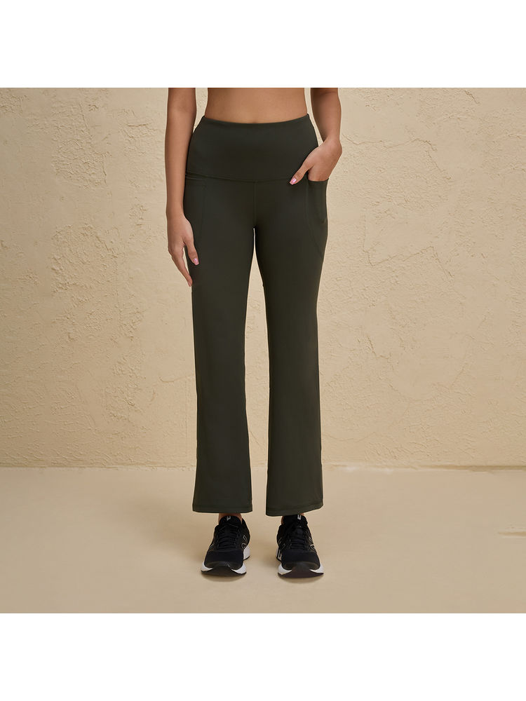 nykd by nykaa Luxe Flare Leggings in Cloud Soft & Squat Proof Fabric with Anti Slip Waist & Booty Sculpting NYK252 Olive-picture-20
