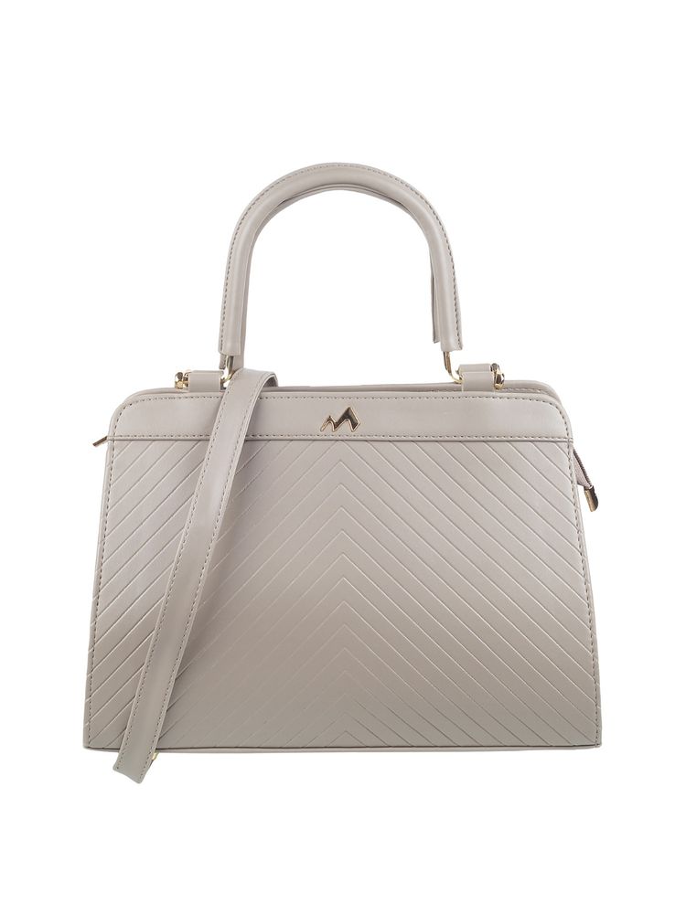 Metro Women Light Grey Synthetic Satchel Bag-image-11