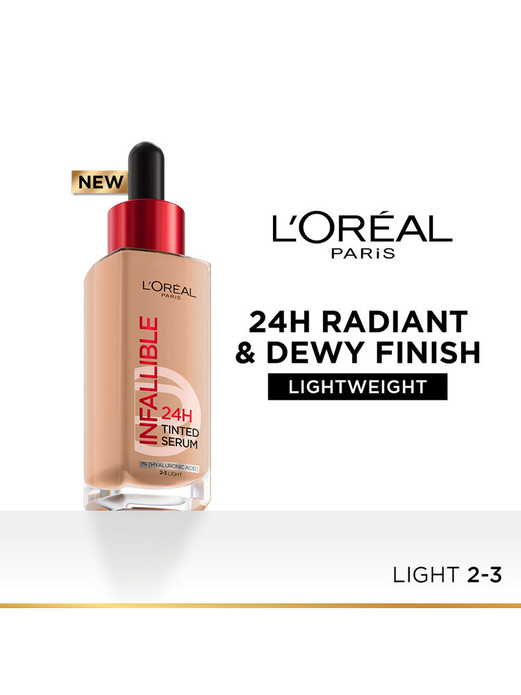L’Oreal Paris Infallible 24H Tinted Serum Foundation, Lightweight, Dewy & Radiant