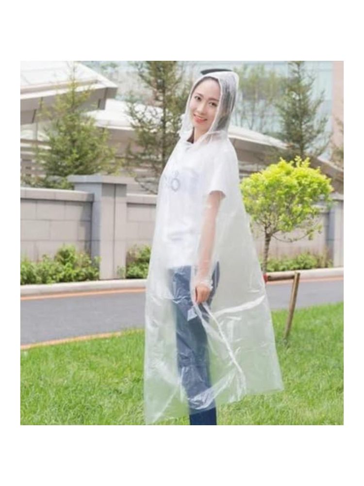 Premsons Reusable Raincoat Poncho with Hood for Women and Men White-picture-32
